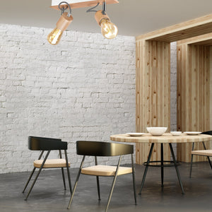 Lampada a Soffitto Gustavo 2, Marrone, Metallo, 13x33x10 cm, Seven Design