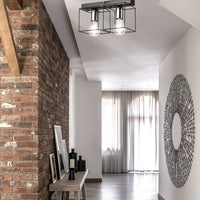 Lampada a Soffitto Mika 8, Nero, Metallo, 17x32x13 cm, Seven Design