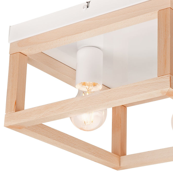 Lampada a Soffitto Villy, Marrone, Metallo, 17x30x30 cm, Seven Design