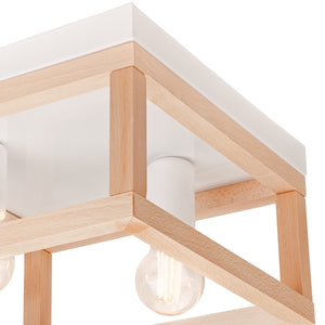 Lampada a Soffitto Villy, Marrone, Metallo, 17x30x30 cm, Seven Design