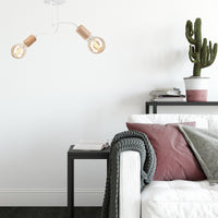 Lampada a Soffitto Conor, Bianco, Metallo, 26x45x45 cm, Seven Design