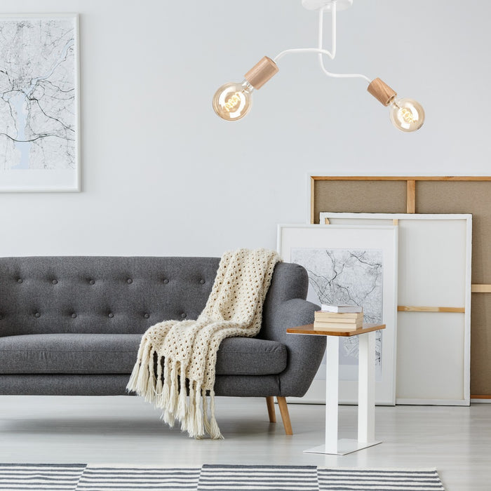 Lampada a Soffitto Conor, Bianco, Metallo, 26x45x45 cm, Seven Design