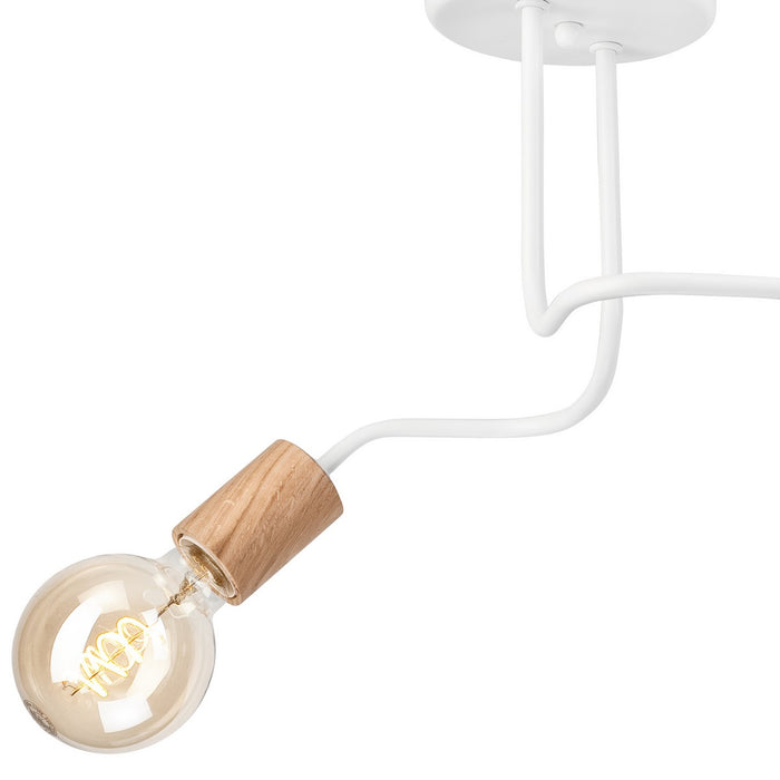 Lampada a Soffitto Conor, Bianco, Metallo, 26x45x45 cm, Seven Design