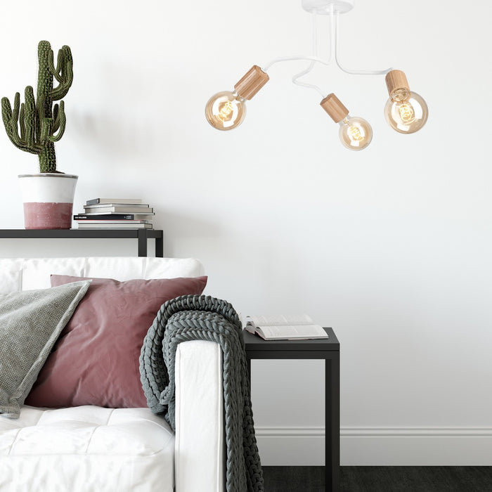 Lampada a Soffitto Conor, Bianco, Metallo, 26x40x40 cm, Seven Design