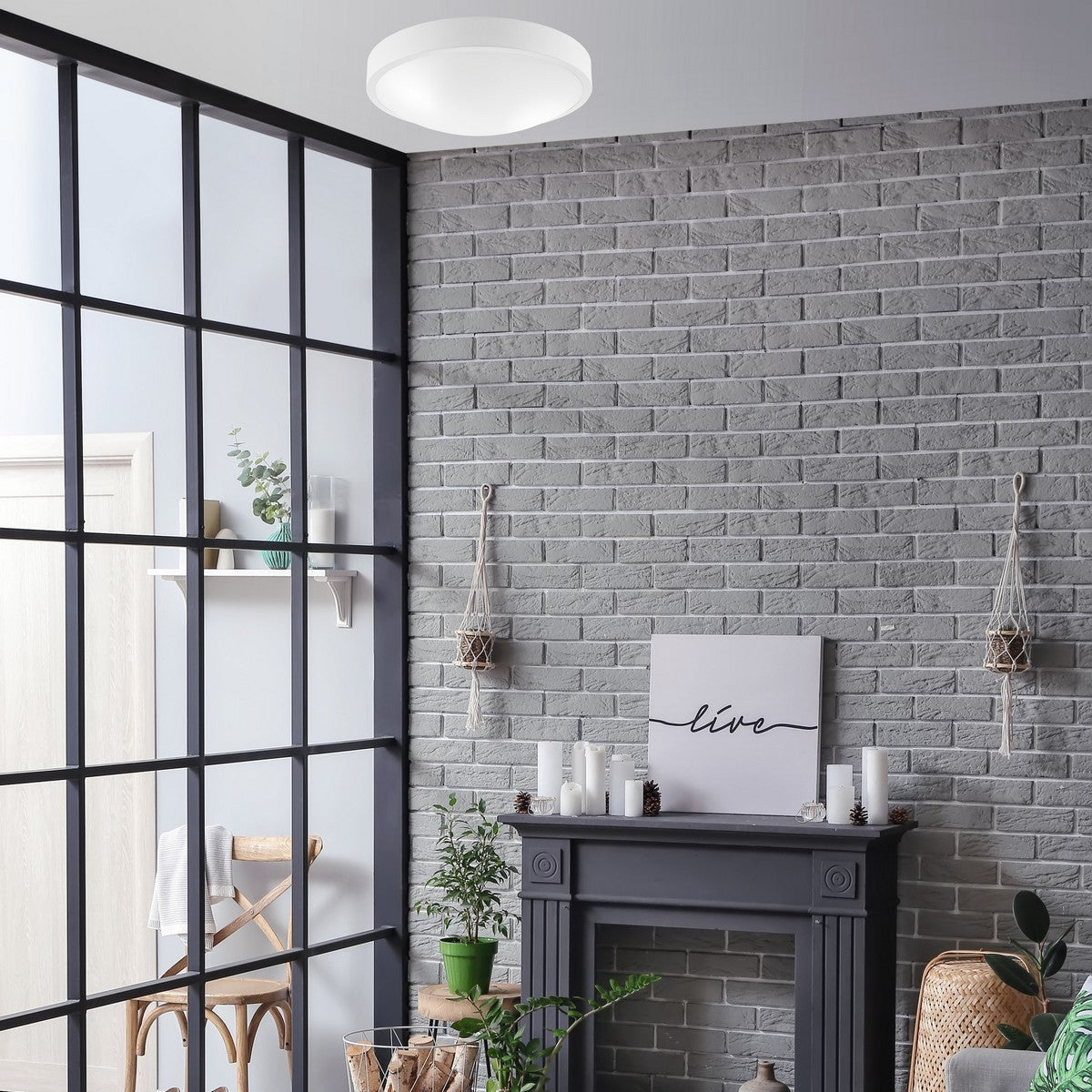 Lampada a Soffitto Jonas, Bianco, Metallo, 8x36x36 cm, Seven Design