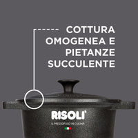 Casseruola Le Pignatte, Nero, Alluminio Pressofuso, 20x20x10,5 cm, Risoli'