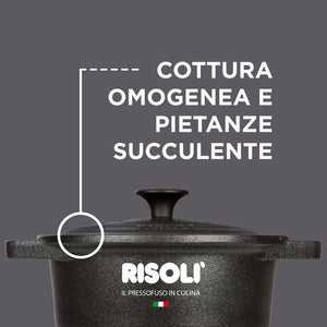 Casseruola Le Pignatte, Nero, Alluminio Pressofuso, 24x24x11,5 cm, Risoli'