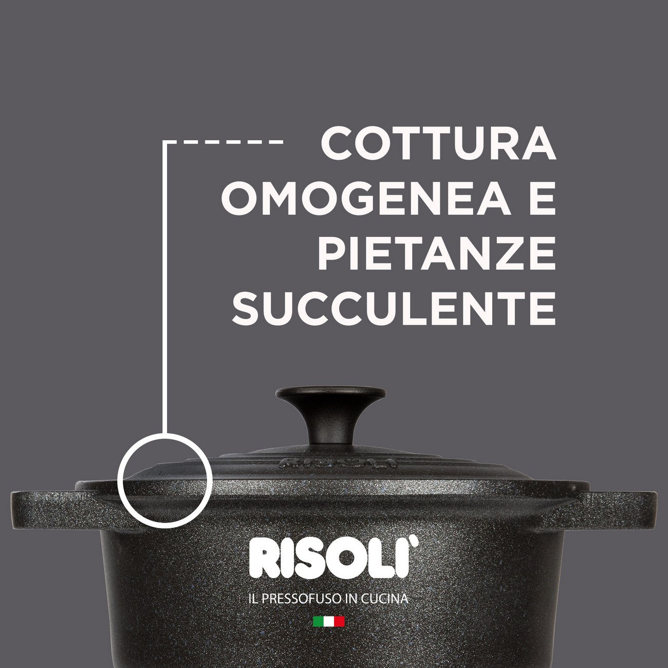 Tegame Le Pignatte, Nero, Alluminio Pressofuso, 28x28x8,5 cm, Risoli'