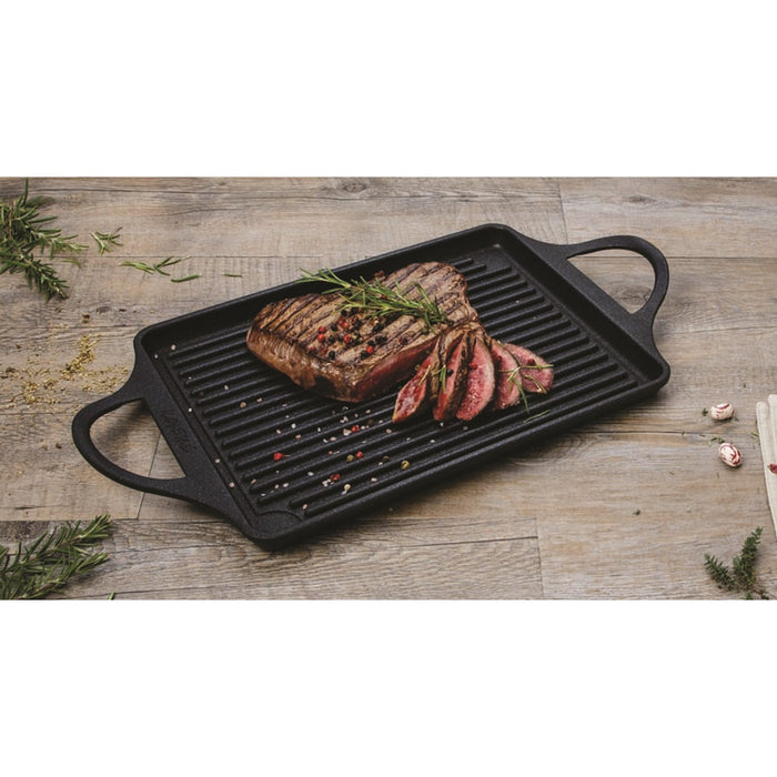 Piastra Grill Explora, Nero, Alluminio Pressofuso, 46x25x2 cm, Risoli'