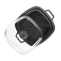 Padella Grill Vapore Explora, Nero, Alluminio Pressofuso, 26x26x5,5 cm, Risoli'