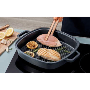 Padella Grill Vapore Explora, Nero, Alluminio Pressofuso, 26x26x5,5 cm, Risoli'