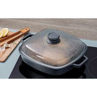 Padella Grill Vapore Explora, Nero, Alluminio Pressofuso, 26x26x5,5 cm, Risoli'