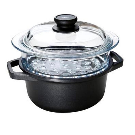 Vaporiera Explora, Nero, Alluminio Pressofuso, 20x20x11 cm, Risoli'