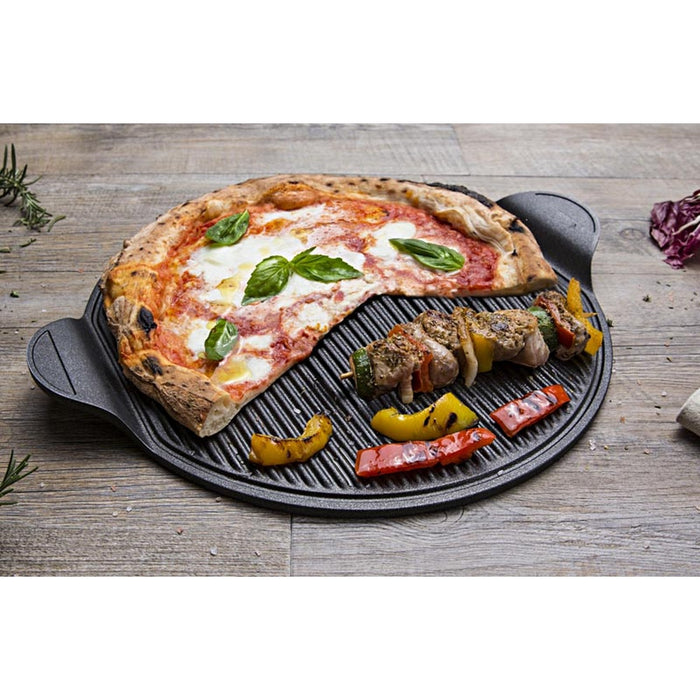 Piastra Pizza Grill Explora, Nero, Alluminio Pressofuso, 40x35x1,5 cm, Risoli'