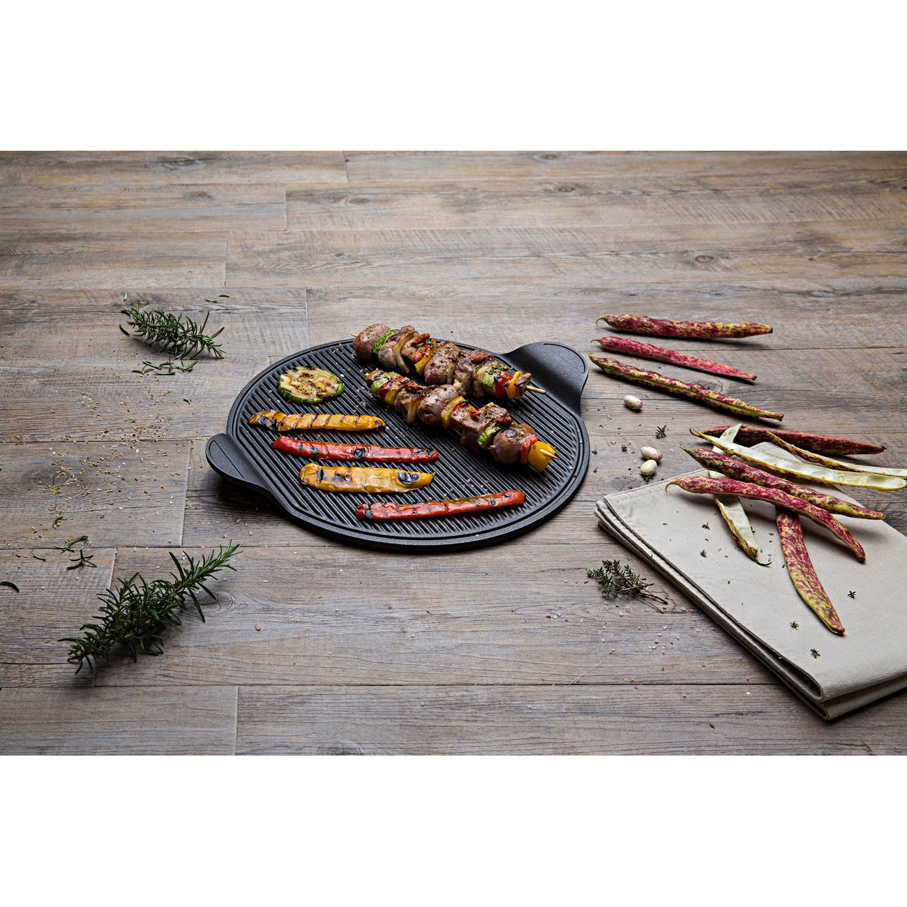 Piastra Pizza Grill Explora, Nero, Alluminio Pressofuso, 40x35x1,5 cm, Risoli'