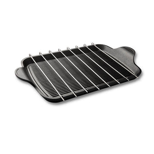 Piastra Grill-Brochette Explora, Nero, Alluminio Pressofuso, 47x26x2 cm, Risoli'