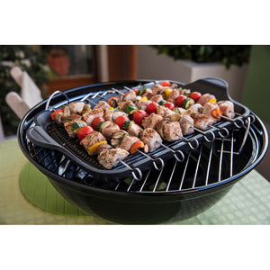 Piastra Grill-Brochette Explora, Nero, Alluminio Pressofuso, 47x26x2 cm, Risoli'