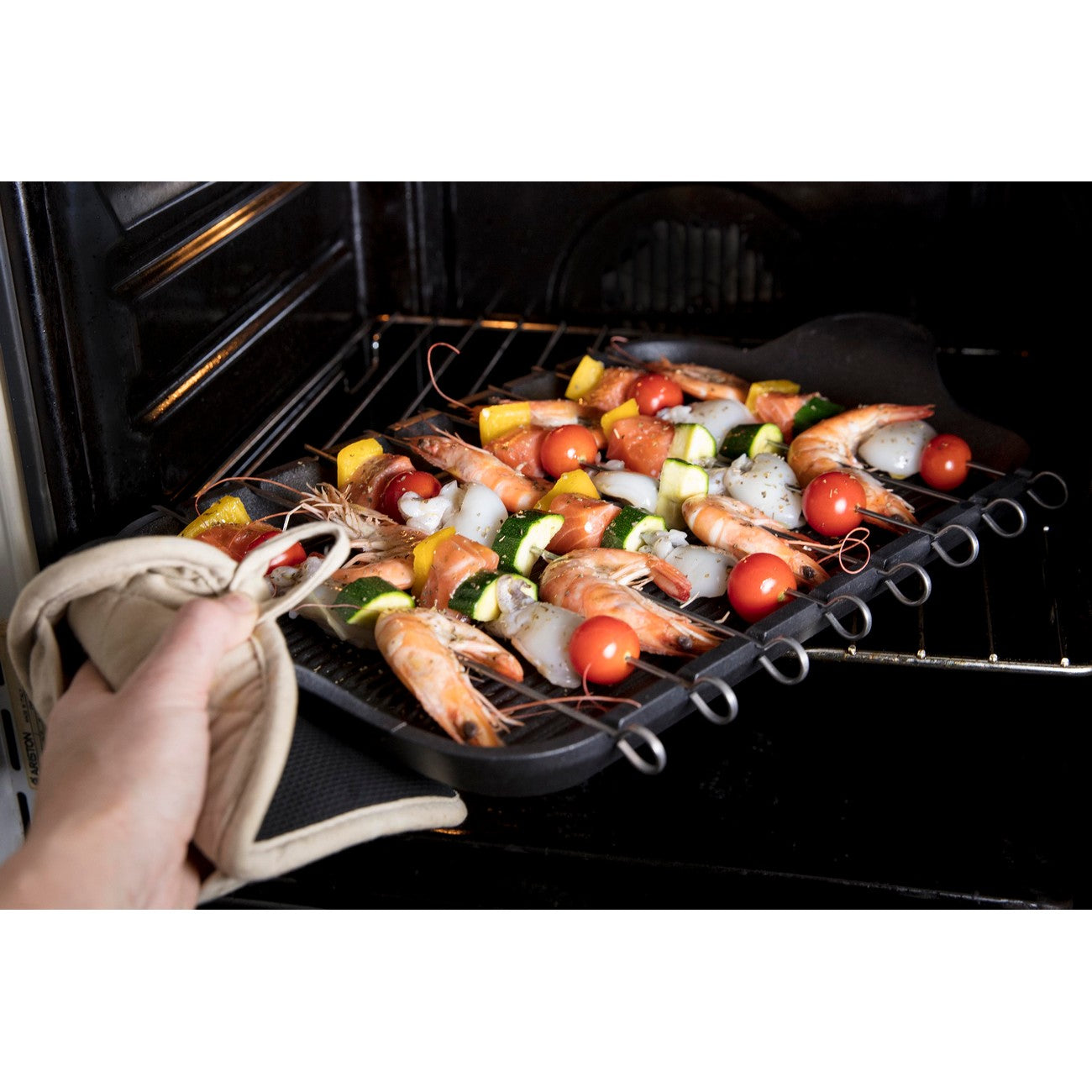 Piastra Grill-Brochette Explora, Nero, Alluminio Pressofuso, 47x26x2 cm, Risoli'