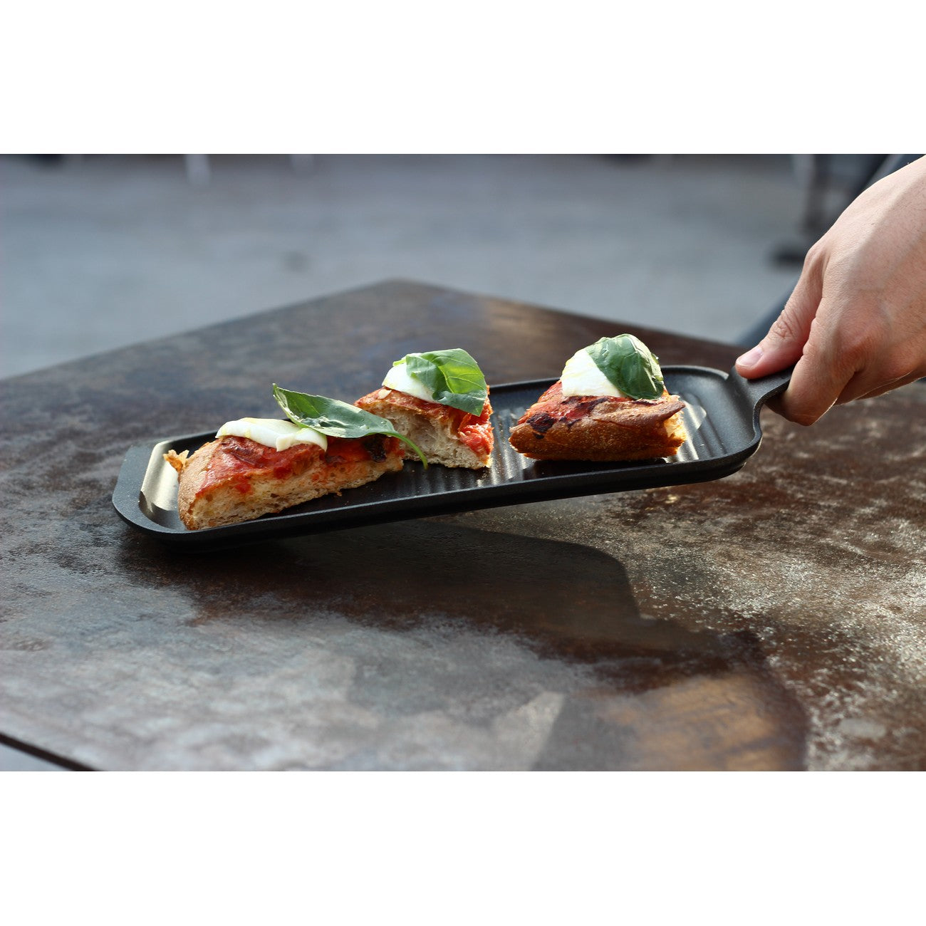 Piastra Finger-Grill BBQ, Nero, Alluminio Pressofuso, 32x16x2 cm, Risoli'