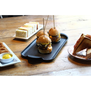 Piastra Finger-Grill BBQ, Nero, Alluminio Pressofuso, 32x16x2 cm, Risoli'