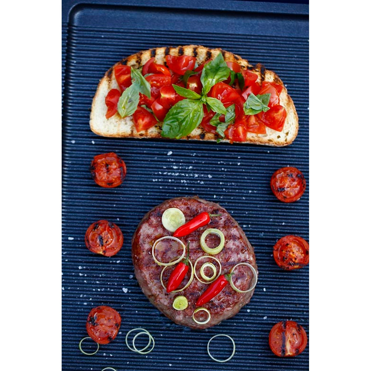 Piastra Grill BBQ, Nero, Alluminio Pressofuso, 38x26,5x2 cm, Risoli'