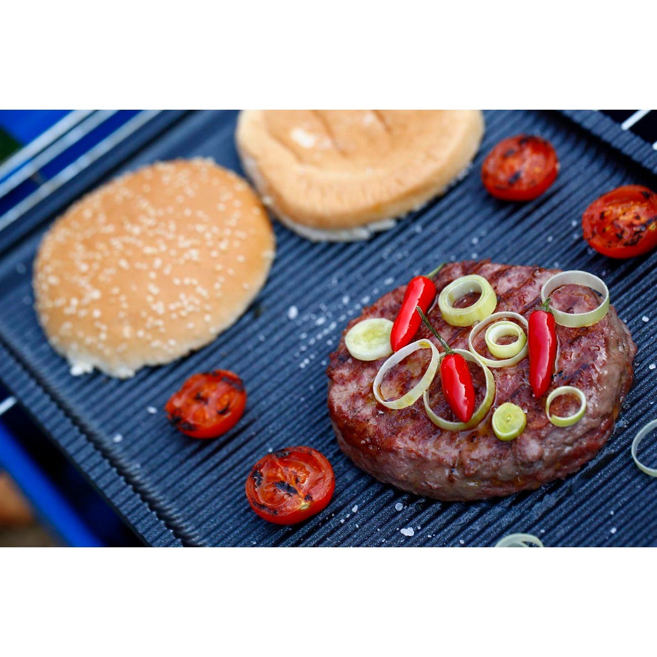 Piastra Grill BBQ, Nero, Alluminio Pressofuso, 38x26,5x2 cm, Risoli'