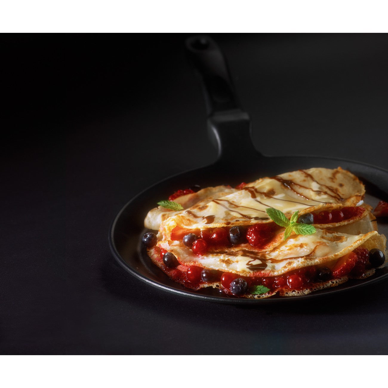 Padella per Crepes Saporella, Nero, Alluminio Pressofuso, 25x25x2 cm, Risoli'