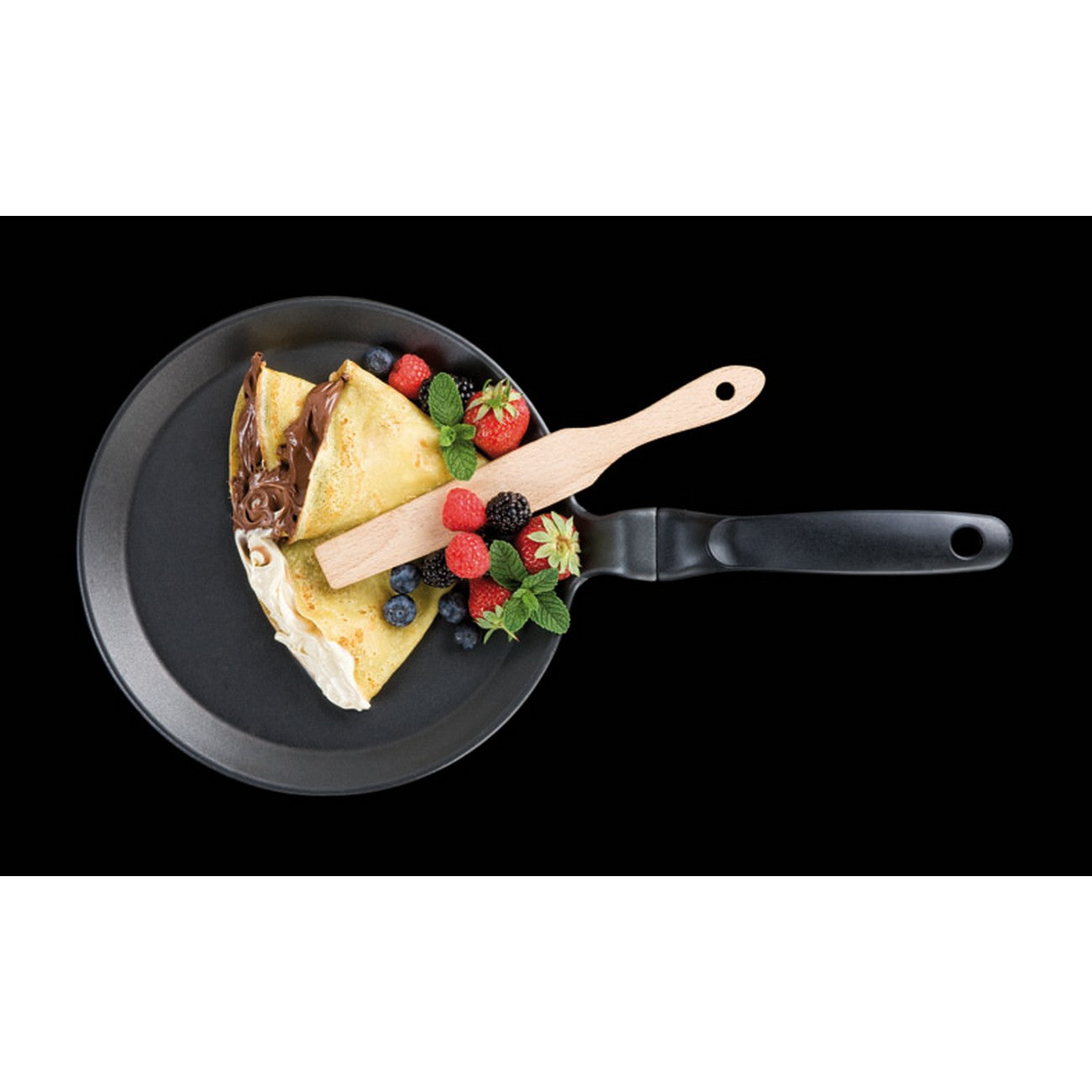 Padella per Crepes Saporella, Nero, Alluminio Pressofuso, 25x25x2 cm, Risoli'