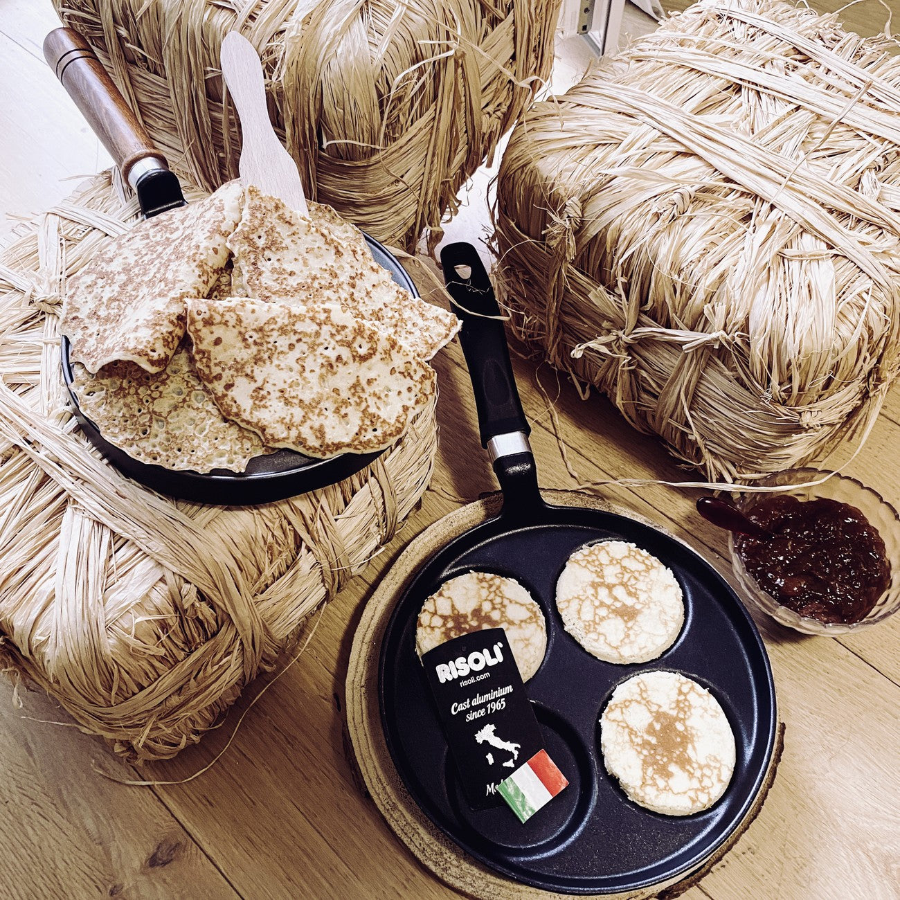 Padella per Pancakes Saporella, Nero, Alluminio Pressofuso, 25x25x2 cm, Risoli'