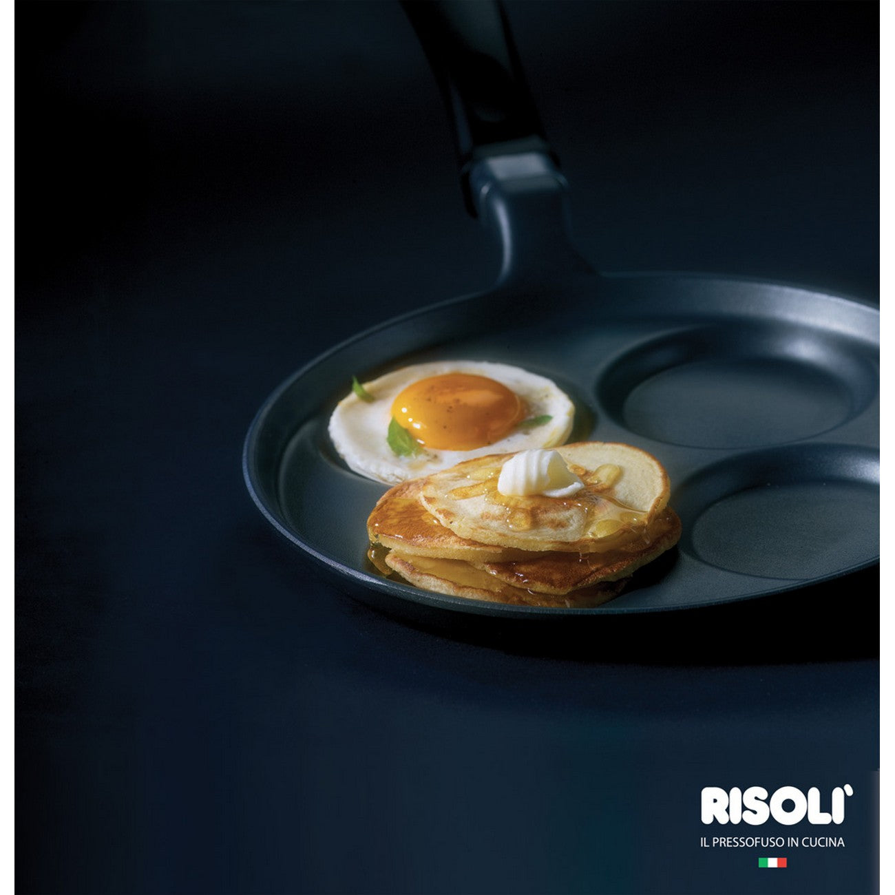 Padella per Pancakes Saporella, Nero, Alluminio Pressofuso, 25x25x2 cm, Risoli'