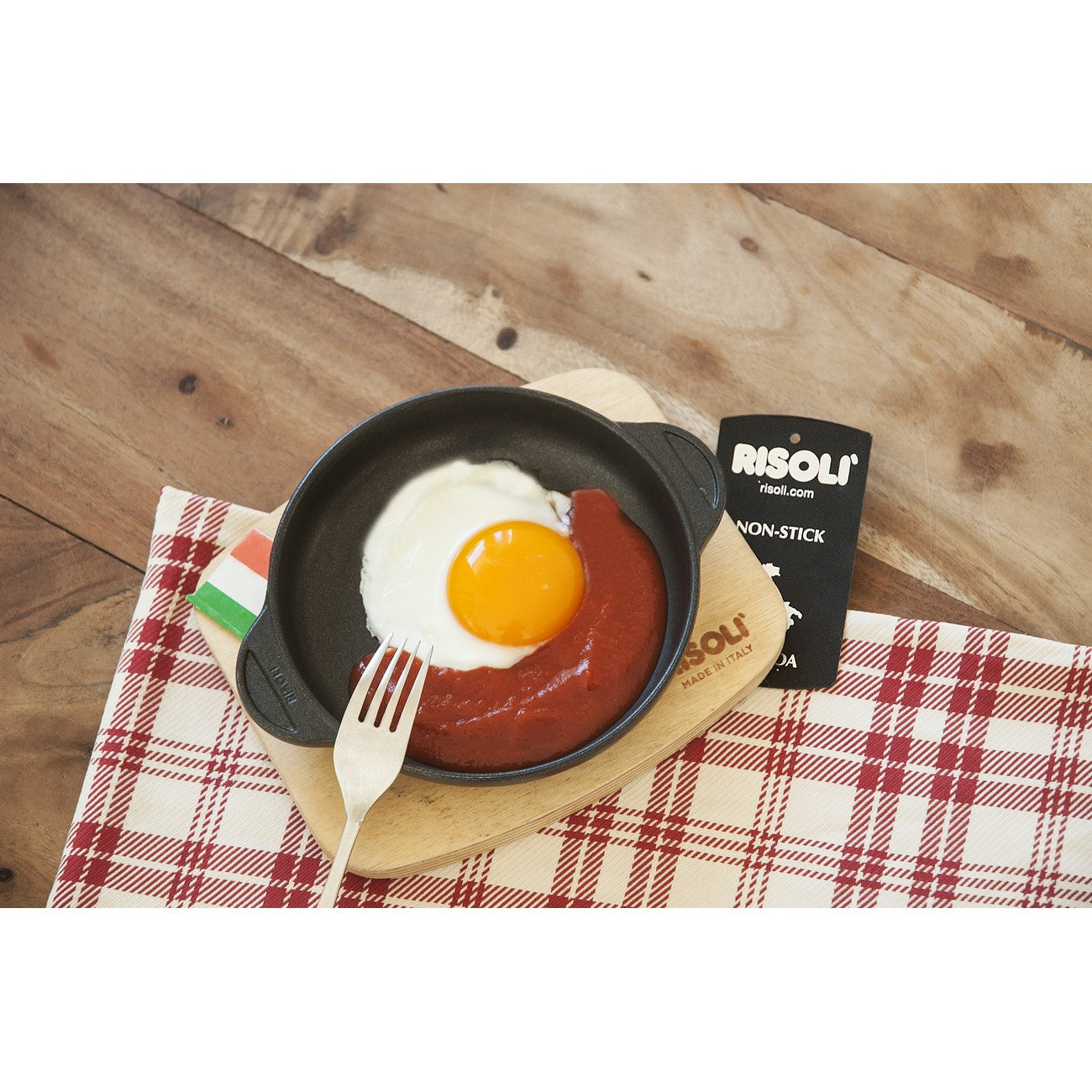 Tegame Basso Mini Porzioni, Nero, Alluminio Pressofuso, 14x14x3 cm, Risoli'