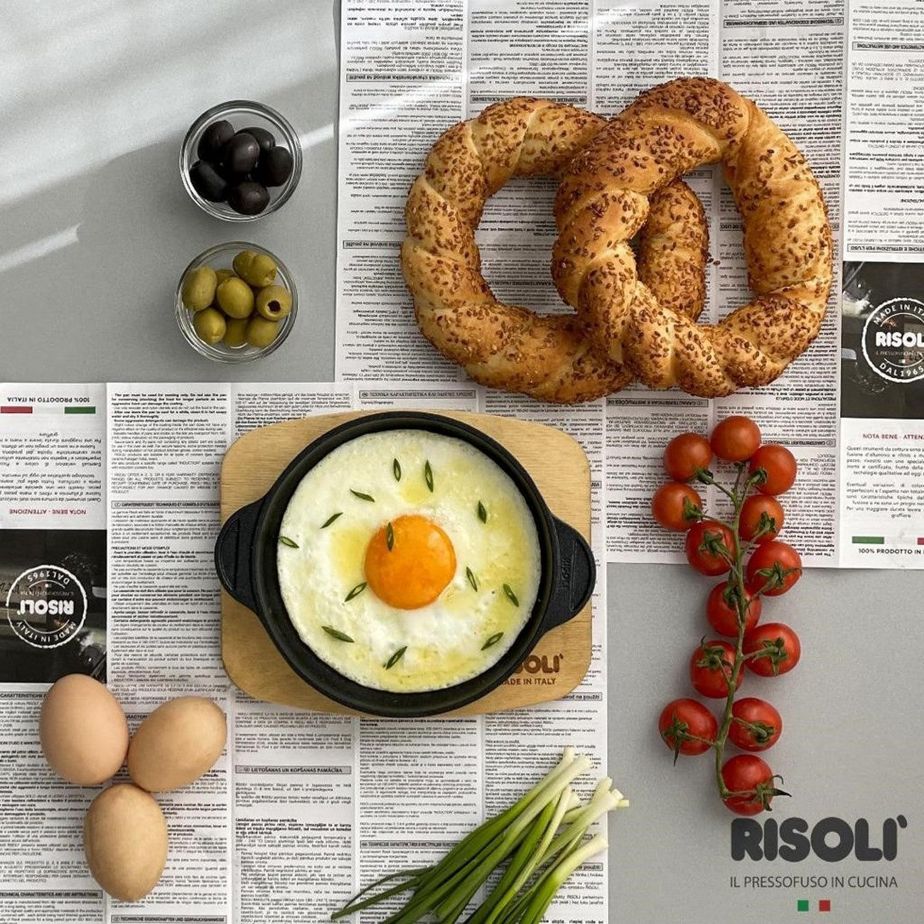 Tegame Basso Mini Porzioni, Nero, Alluminio Pressofuso, 14x14x3 cm, Risoli'