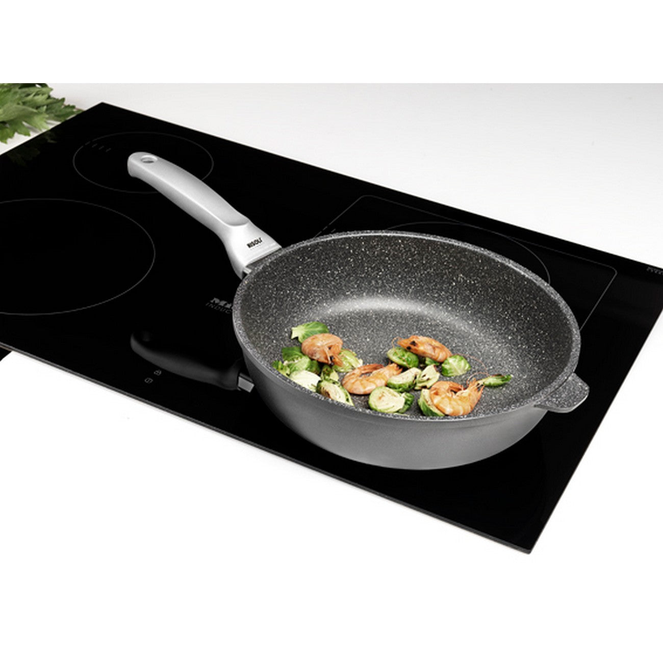 Padella Bassa Granito Premium, Antracite, Alluminio Pressofuso, 28x28x4,5 cm, Risoli'