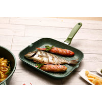 Bistecchiera Dr. Green, Verde, Alluminio Pressofuso, 26x26x4,5 cm, Risoli'