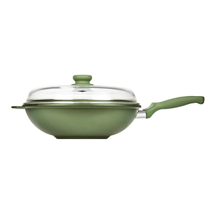 Wok Dr. Green, Verde, Alluminio Pressofuso, 32x32x10 cm, Risoli'
