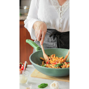 Wok Dr. Green, Verde, Alluminio Pressofuso, 32x32x10 cm, Risoli'