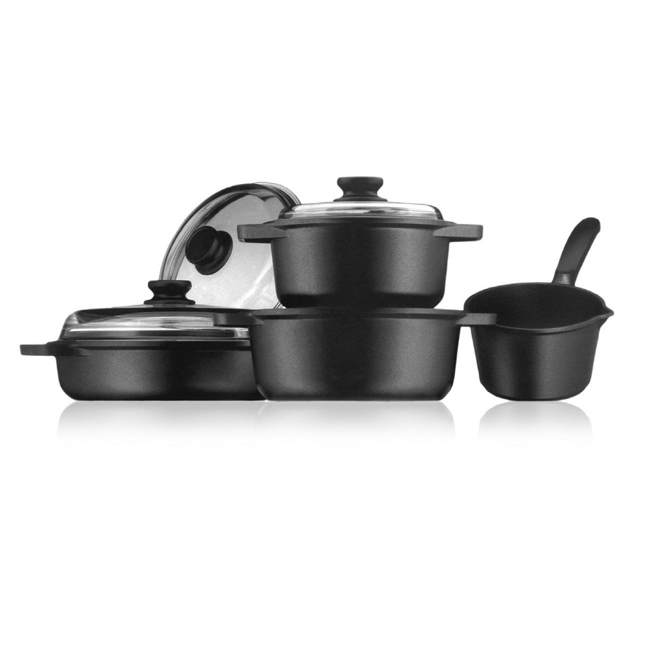 Set Batteria da Cucina Classic, Nero, Alluminio Pressofuso, 36x36x8,5 cm, Risoli'