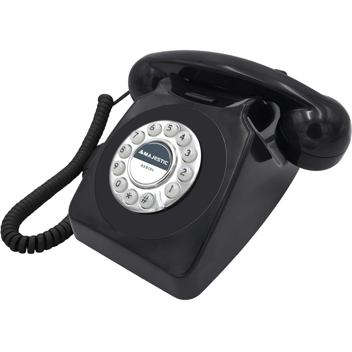 Telefono Fisso Max, Nero, Plastica, 22x22x15 cm, Majestic