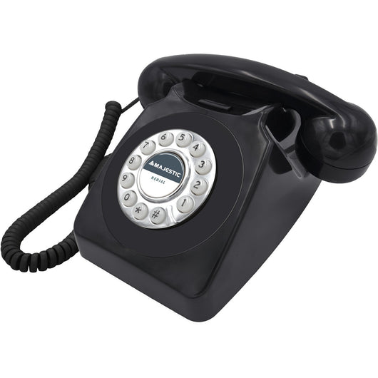 Telefono Fisso Max, Nero, Plastica, 22x22x15 cm, Majestic