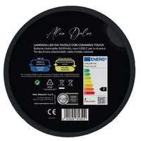 Lampada da Tavolo Ricaricabile Alea Dulac, Nero, Metallo, 12x12x37 cm, Majestic