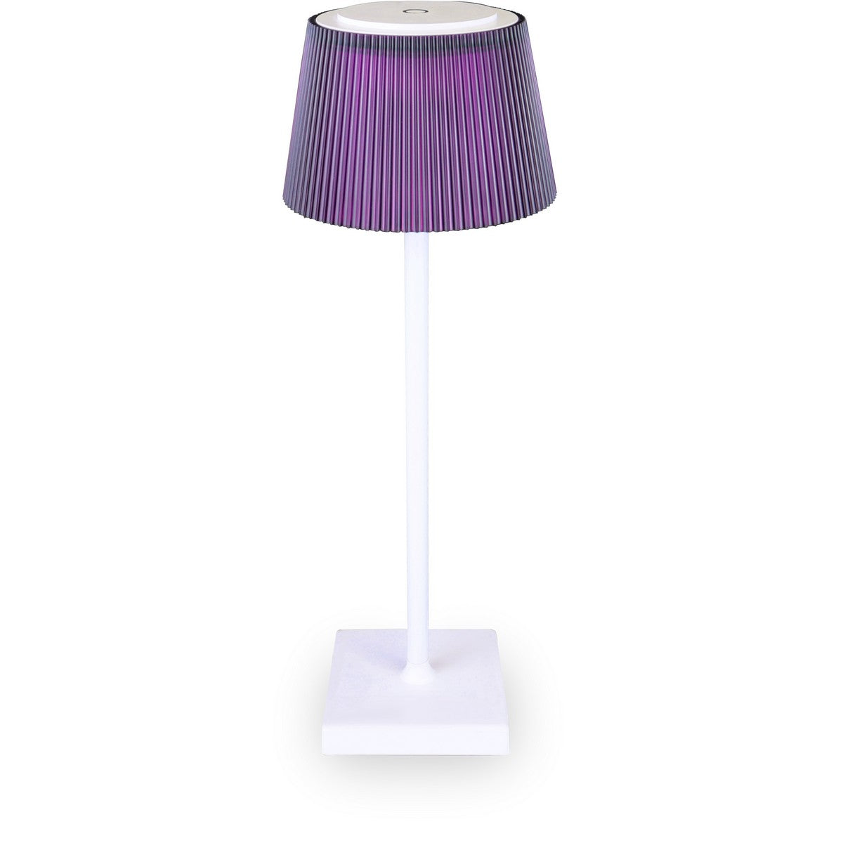 Lampada da Tavolo Ricaricabile Clelia, Viola, Metallo, 13x13x38 cm, Majestic