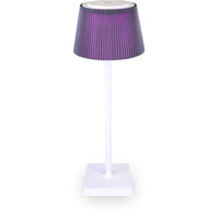 Lampada da Tavolo Ricaricabile Clelia, Viola, Metallo, 13x13x38 cm, Majestic