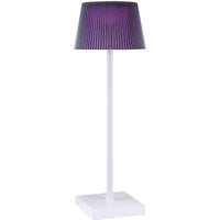 Lampada da Tavolo Ricaricabile Clelia, Viola, Metallo, 13x13x38 cm, Majestic