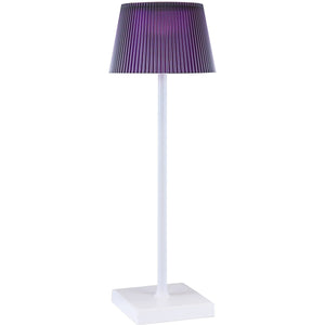 Lampada da Tavolo Ricaricabile Clelia, Viola, Metallo, 13x13x38 cm, Majestic