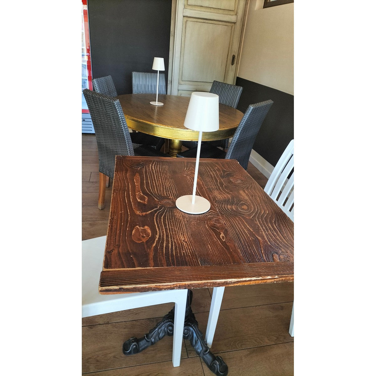 Lampada da Tavolo Ricaricabile Agata, Avorio, Metallo, 12x12x37 cm, Majestic