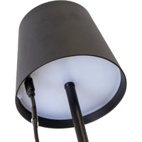 Lampada da Tavolo Ricaricabile Agata, Nero, Metallo, 12x12x37 cm, Majestic