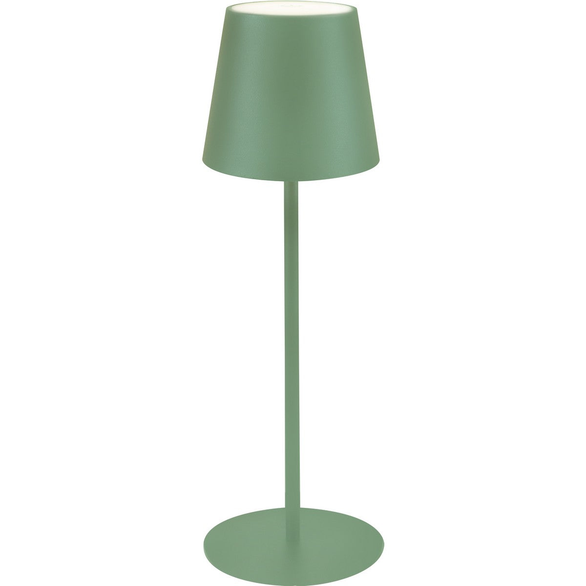 Lampada da Tavolo Ricaricabile Agata, Verde, Metallo, 12x12x37 cm, Majestic