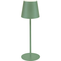 Lampada da Tavolo Ricaricabile Agata, Verde, Metallo, 12x12x37 cm, Majestic