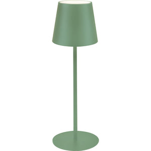Lampada da Tavolo Ricaricabile Agata, Verde, Metallo, 12x12x37 cm, Majestic
