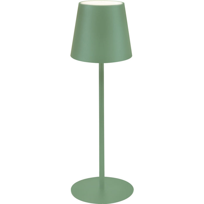 Lampada da Tavolo Ricaricabile Agata, Verde, Metallo, 12x12x37 cm, Majestic